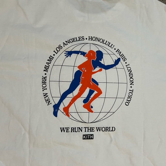 NWOT KITH Running Club Men’s Shirt Sz L White Vintage - Picture 5 of 7